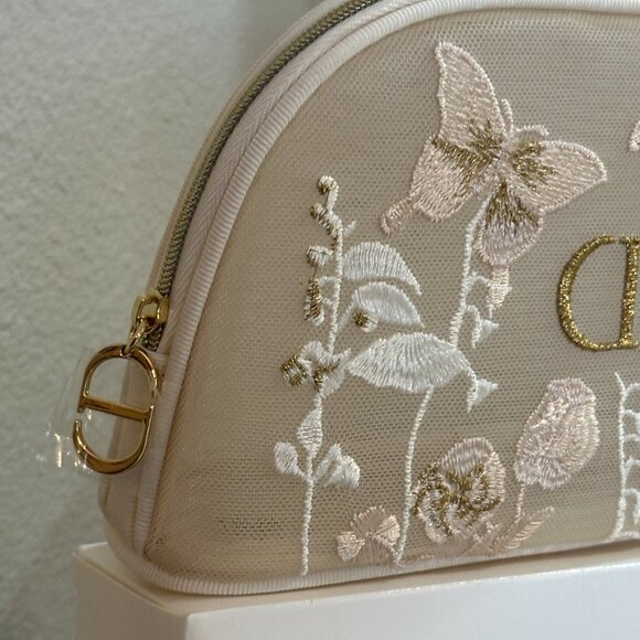 Dior 2025 Butterfly Embroidery Zipper Pouch cosmetic bag - Picture 5 of 5